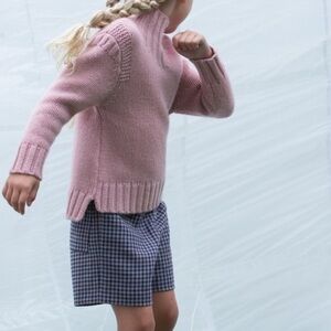 Bonpoint GIRLS' MOCK TURTLENECK SWEATER MEDIUM PINK size 8